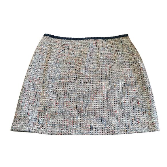 LOFT Tweed Pocket Shift Mini Skirt NEW Colorful Lined Office Siren NWT Size 12 - Picture 11 of 13